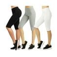 thumbnail image 1 of TheLovely Women & Plus Soft Cotton Active Stretch Outseam Workout Capri Shorts with Wide Wastband (21" Knee Length Shorts), 1 of 4