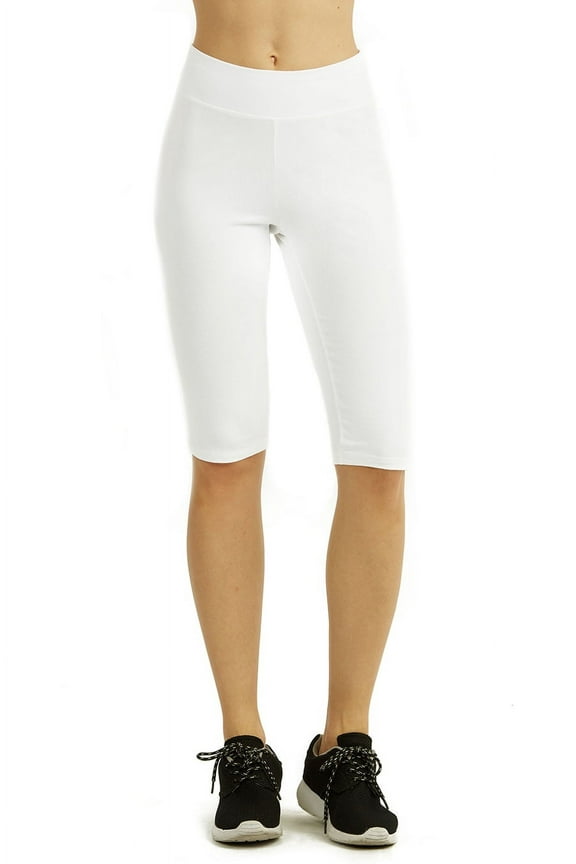 TheLovely Women & Plus Soft Cotton Active Stretch Workout Biker Shorts (21") with Wide Wastband