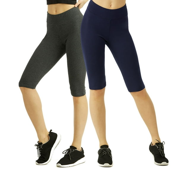 TheLovely Women & Plus Soft Cotton Active Stretch Workout Biker Shorts (21") with Wide Wastband