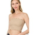 thumbnail image 1 of TheLovely Women & Plus Strapless Ruched Smocked Tube Bandeau Bra Top, 1 of 5