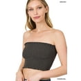 thumbnail image 1 of TheLovely Women & Plus Strapless Ruched Smocked Tube Bandeau Bra Top, 1 of 5