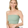 thumbnail image 1 of TheLovely Women & Plus Strapless Ruched Smocked Tube Bandeau Bra Top, 1 of 5