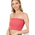 thumbnail image 1 of TheLovely Women & Plus Strapless Ruched Smocked Tube Bandeau Bra Top, 1 of 5