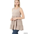 thumbnail image 1 of TheLovely Women & Plus Summer Casual Sleeveless Tiered Ruffle Tunic Peplum Tank Top, 1 of 4