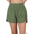 thumbnail image 1 of TheLovely Women's Casual Windbreaker Smocked Waistband Running Active Gym Shorts w/Built-In Inner Brief, 1 of 5