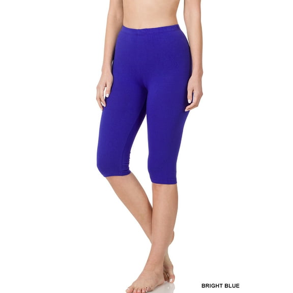 TheLovely Women's Essential Basic Cotton Spandex Stretch Below Knee Length Capri Leggings