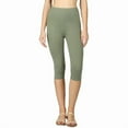 thumbnail image 1 of TheLovely Women's Essential Basic Cotton Spandex Stretch Below Knee Length Capri Leggings, 1 of 4
