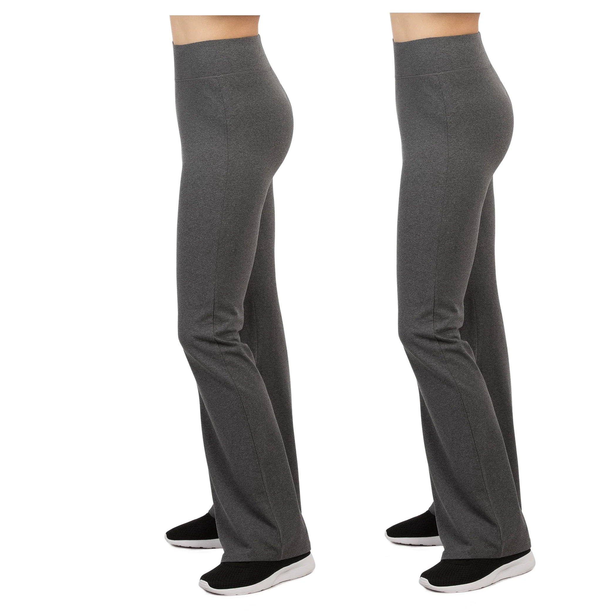 TheLovely Women's Flat Waistband Flared Bottom Workout Yoga Pants Leggings (Non-Foldover)