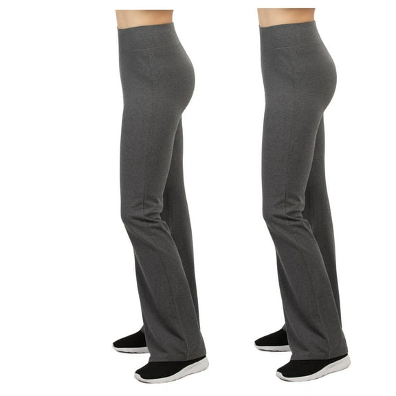 TheLovely Women's Flat Waistband Flared Bottom Workout Yoga Pants Leggings (Non-Foldover)