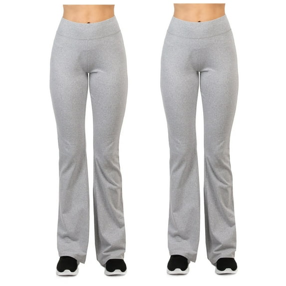 TheLovely Women's Flat Waistband Flared Bottom Workout Yoga Pants Leggings (Non-Foldover)
