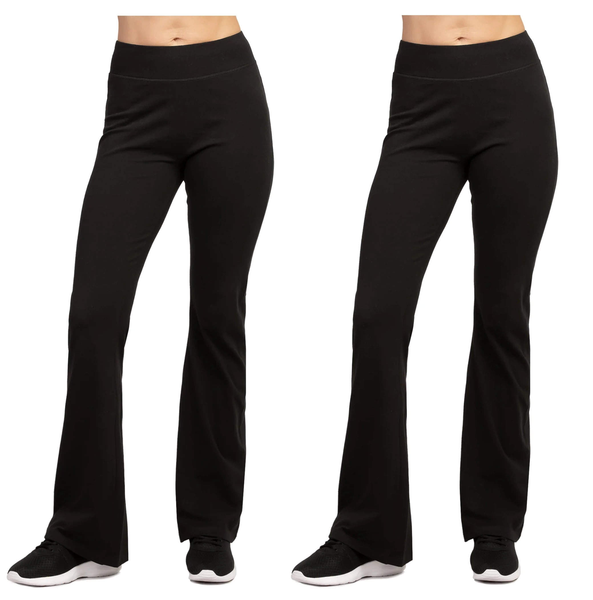 TheLovely Women's Flat Waistband Flared Bottom Workout Yoga Pants Leggings (Non-Foldover)