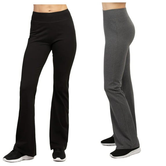 TheLovely Women's Flat Waistband Flared Bottom Workout Yoga Pants Leggings (Non-Foldover)
