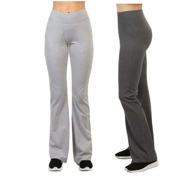 TheLovely Women's Flat Waistband Flared Bottom Workout Yoga Pants Leggings (Non-Foldover)