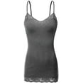 thumbnail image 1 of TheLovely Women's Junior and Plus Adjustable Spaghetti Strap Lace Tim Cami Tank Top, 1 of 5