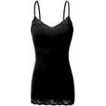 thumbnail image 1 of TheLovely Women's Junior and Plus Adjustable Spaghetti Strap Lace Tim Cami Tank Top, 1 of 5