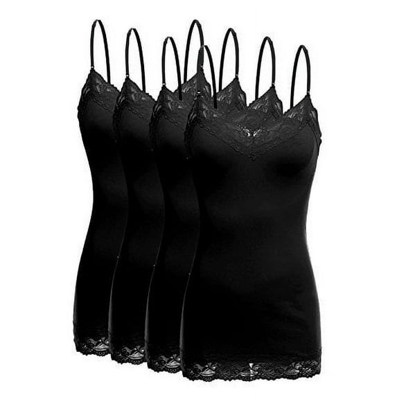 TheLovely Women's Junior and Plus Adjustable Spaghetti Strap Lace Tim Cami Tank Top