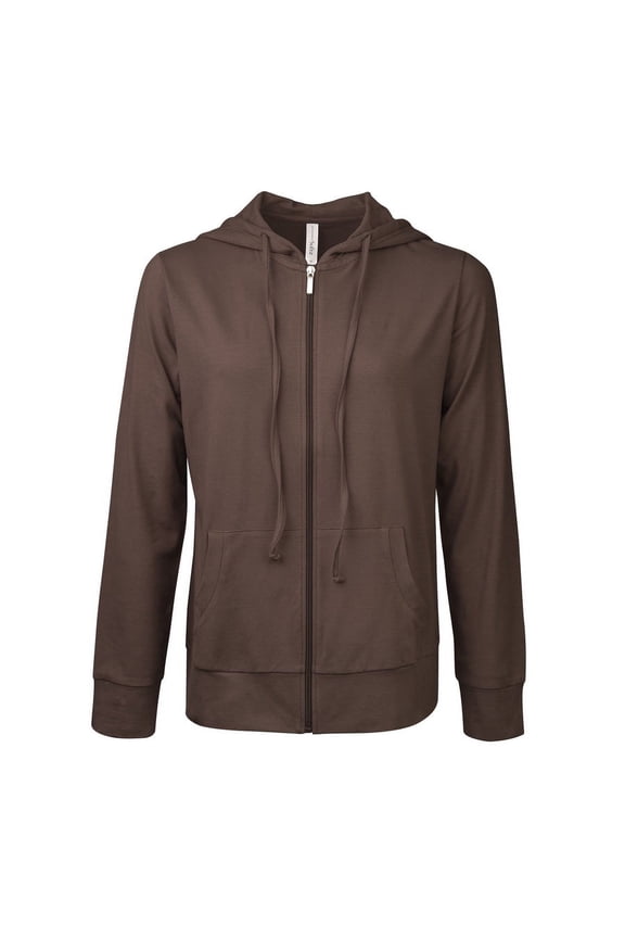 Women's Lightweight Cotton Blend Long Sleeve Zip Up Thin Hoodie Jacket