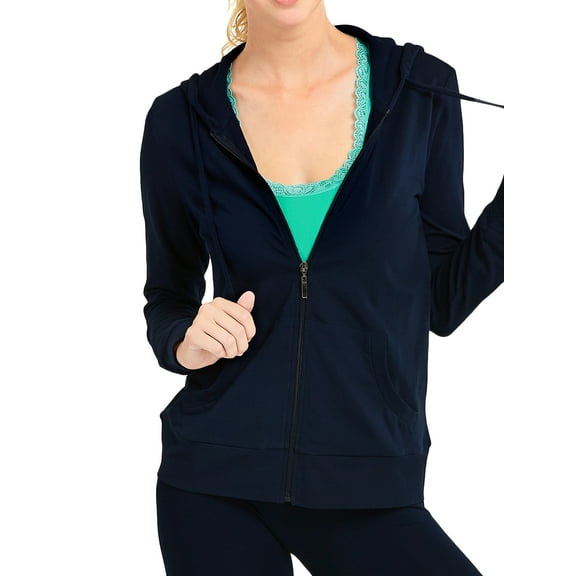 TheLovely Women's Lightweight Cotton Blend Long Sleeve Zip Up Thin Hoodie Jacket