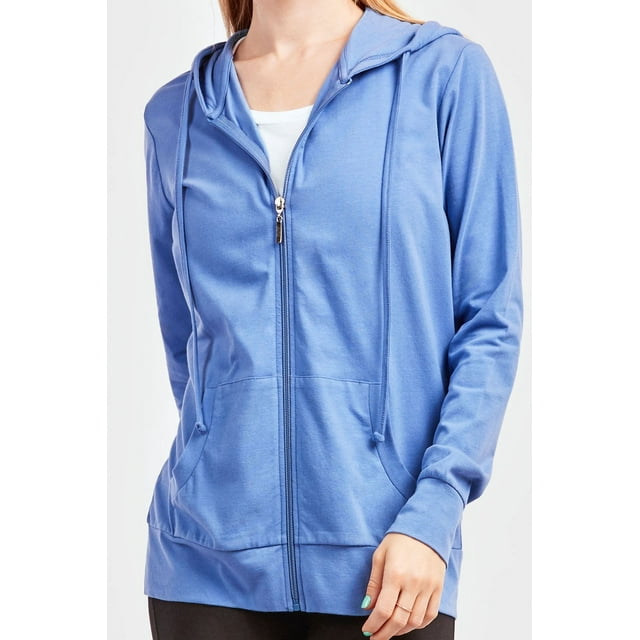 TheLovely Women's Lightweight Cotton Blend Long Sleeve Zip Up Thin Hoodie Jacket