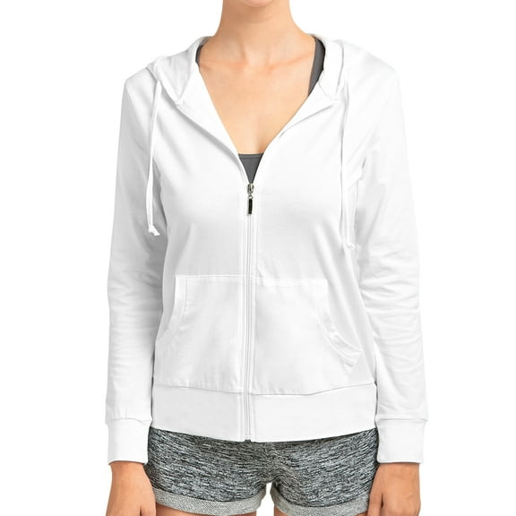 TheLovely Women's Lightweight Cotton Blend Long Sleeve Zip Up Thin Hoodie Jacket