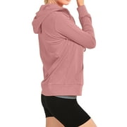 TheLovely Women's Lightweight Cotton Blend Long Sleeve Zip Up Thin Hoodie Jacket