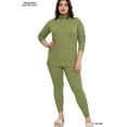 thumbnail image 1 of TheLovely Women's Microfiber Soft Fabric Mock Neck Long Sleeve Top & Leggings - 2 Pieces Tracksuit Set, 1 of 5