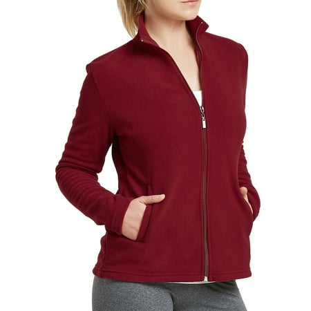 TheLovely Women's Plus Size Lightweight Full Zip Up Soft Polar Fleece Jacket Sweater (Burgundy, 3XL)