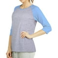 thumbnail image 1 of TheLovely Women's Round Neck Raglan 3/4 Sleeve Baseball Tee Shirts Jersey Top, 1 of 3