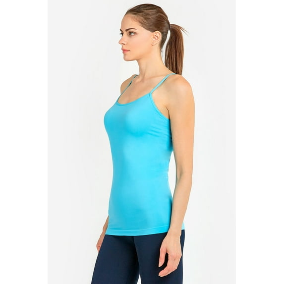 TheLovely Women's Scoop Neck Adjustable Spaghetti Strap One Size Camisole Tank Top - Aqua