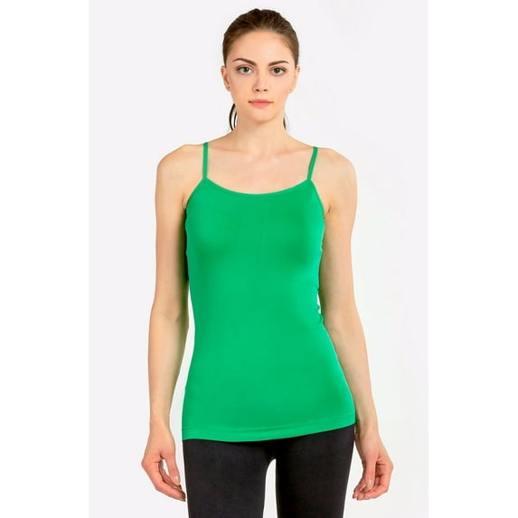 TheLovely Women's Scoop Neck Adjustable Spaghetti Strap One Size Camisole Tank Top - Bright Green