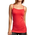 thumbnail image 1 of TheLovely Women's Scoop Neck Adjustable Spaghetti Strap Seamless One Size Long Camisole Tank Top (Teaberry), 1 of 2