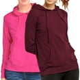 thumbnail image 1 of TheLovely Women's Thin Cotton Light Pullover Hoodie Sweater Top (Burgundy/Fuchsia, S), 1 of 3