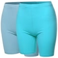 thumbnail image 1 of TheLovely Womens & Plus Basic Solid Cotton Mid Thigh High Rise Biker Bermuda Shorts, 1 of 4