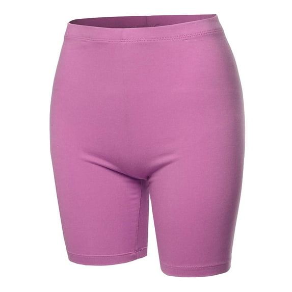 TheLovely Womens & Plus Basic Solid Cotton Mid Thigh High Rise Biker Bermuda Shorts