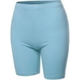 thumbnail image 1 of TheLovely Womens & Plus Basic Solid Cotton Mid Thigh High Rise Biker Bermuda Shorts, 1 of 4