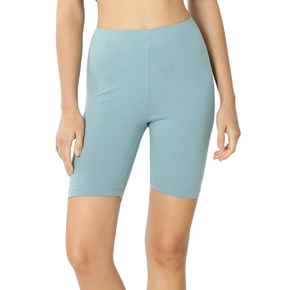 TheLovely Plus Size Soft Cotton Stretch Knee Length Leggings Fitness Sport Biker Shorts