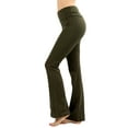 thumbnail image 1 of TheLovely Womens & Plus Stretch Cotton Fold-Over High Waist Bootcut Workout Flared Yoga Pants, 1 of 4