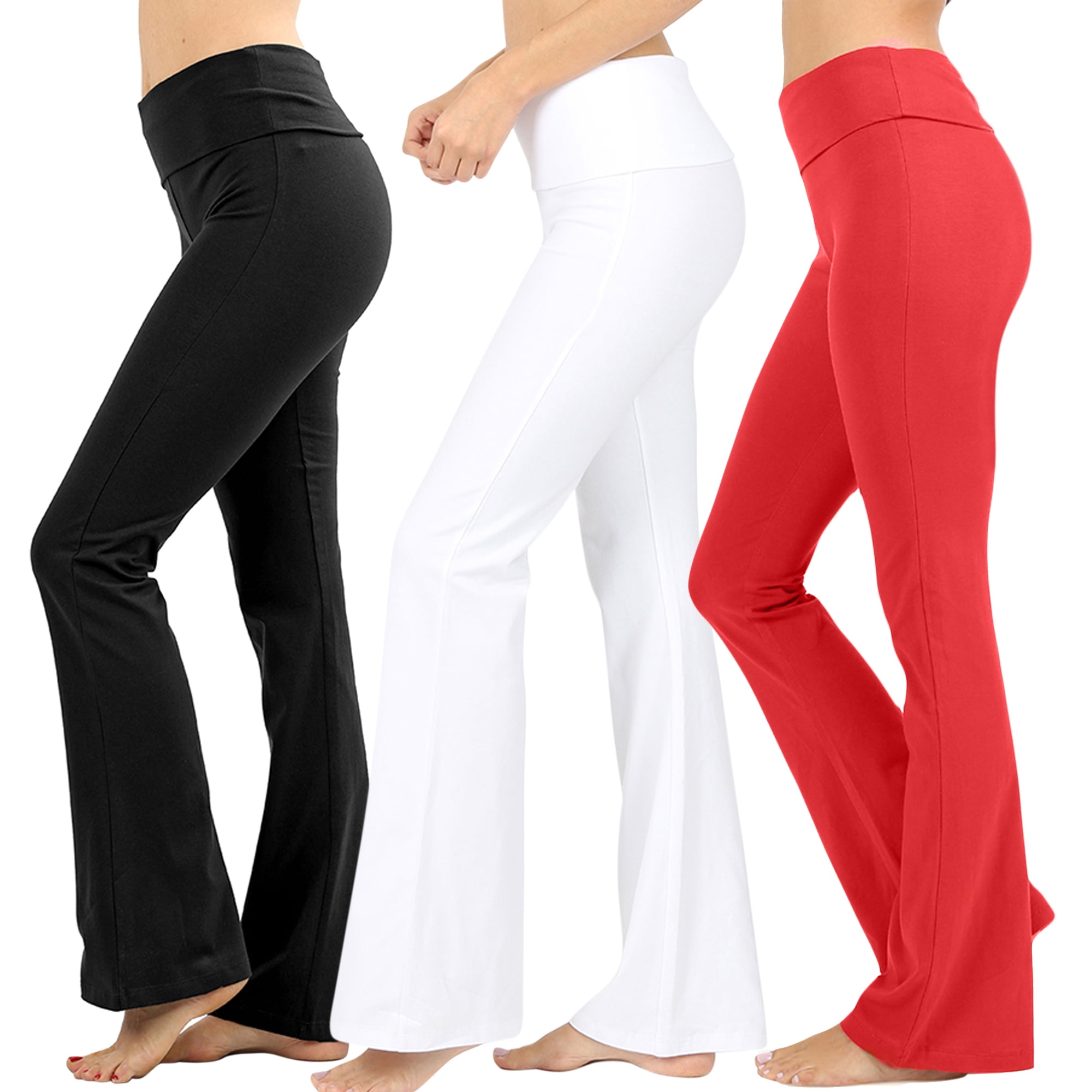 The Lovely Womens & Plus Stretch Cotton Foldover Waist Bootleg Workout Yoga  Pants, (2PK: DK Rust/Fired Brick, Small : : Clothing, Shoes &  Accessories