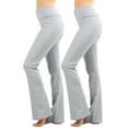 thumbnail image 1 of TheLovely Womens & Plus Stretch Cotton Fold-Over High Waist Bootcut Workout Flared Yoga Pants, 1 of 4