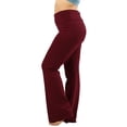 thumbnail image 1 of TheLovely Womens & Plus Stretch Cotton Fold-Over High Waist Bootcut Workout Flared Yoga Pants, 1 of 3
