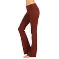 thumbnail image 1 of TheLovely Womens & Plus Stretch Cotton Fold-Over High Waist Bootcut Workout Flared Yoga Pants, 1 of 4