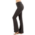 thumbnail image 1 of TheLovely Womens & Plus Stretch Cotton Fold-Over High Waist Bootcut Workout Flared Yoga Pants, 1 of 4
