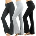 thumbnail image 1 of TheLovely Womens & Plus Stretch Cotton Fold-Over High Waist Bootcut Workout Flared Yoga Pants, 1 of 4