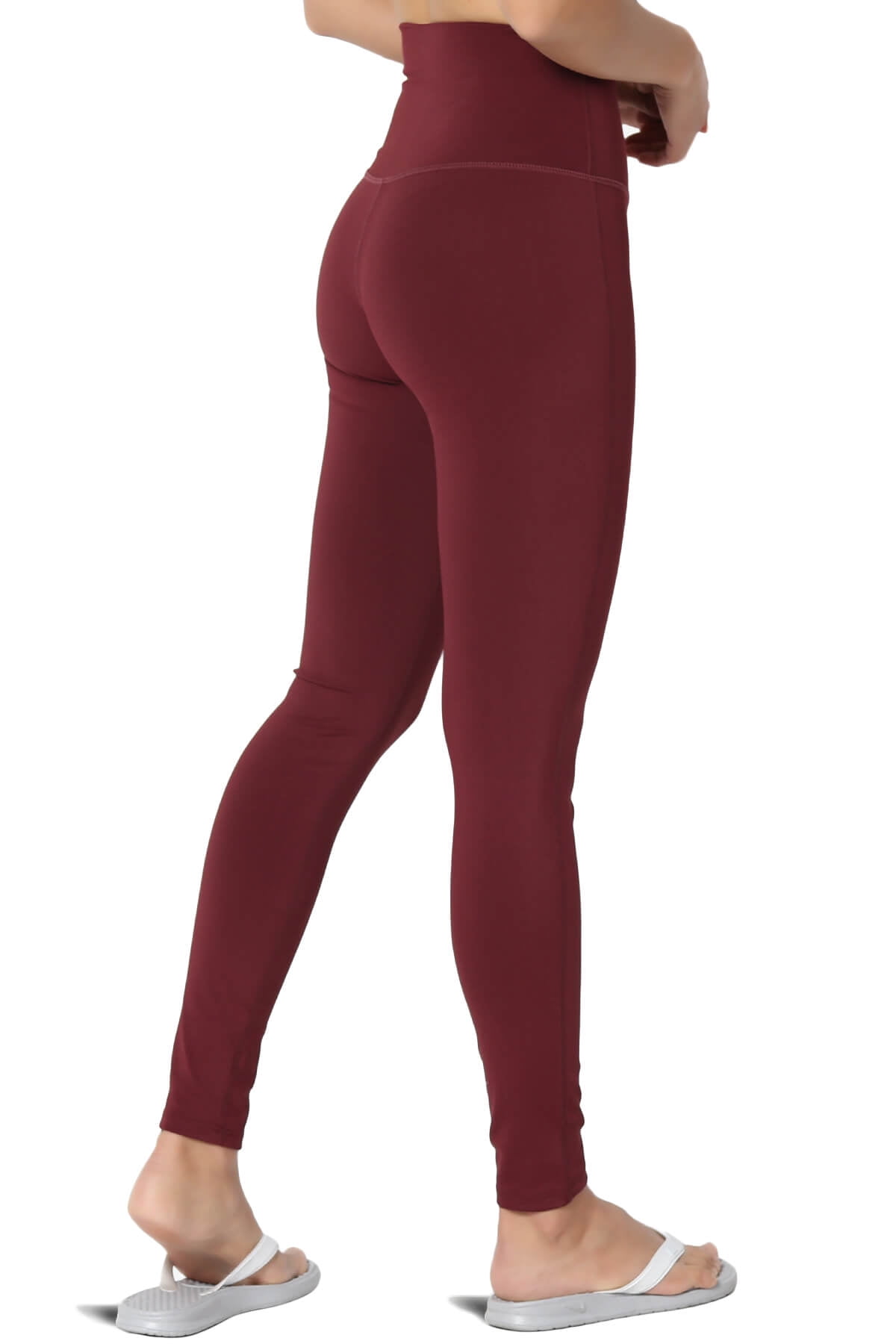 TheMogan Women's Athletic Tummy Control High Rise Ankle Leggings