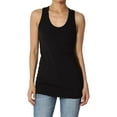 thumbnail image 1 of TheMogan Women's Basic Scoop Neck Racerback Stretch Cotton Tank Top Sleeveless Sporty Tee Black M, 1 of 7