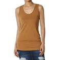 thumbnail image 1 of TheMogan Women's Basic Scoop Neck Racerback Stretch Cotton Tank Top Sleeveless Sporty Tee Coffee S, 1 of 7