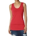thumbnail image 1 of TheMogan Women's Basic Scoop Neck Racerback Stretch Cotton Tank Top Sleeveless Sporty Tee Red S, 1 of 7