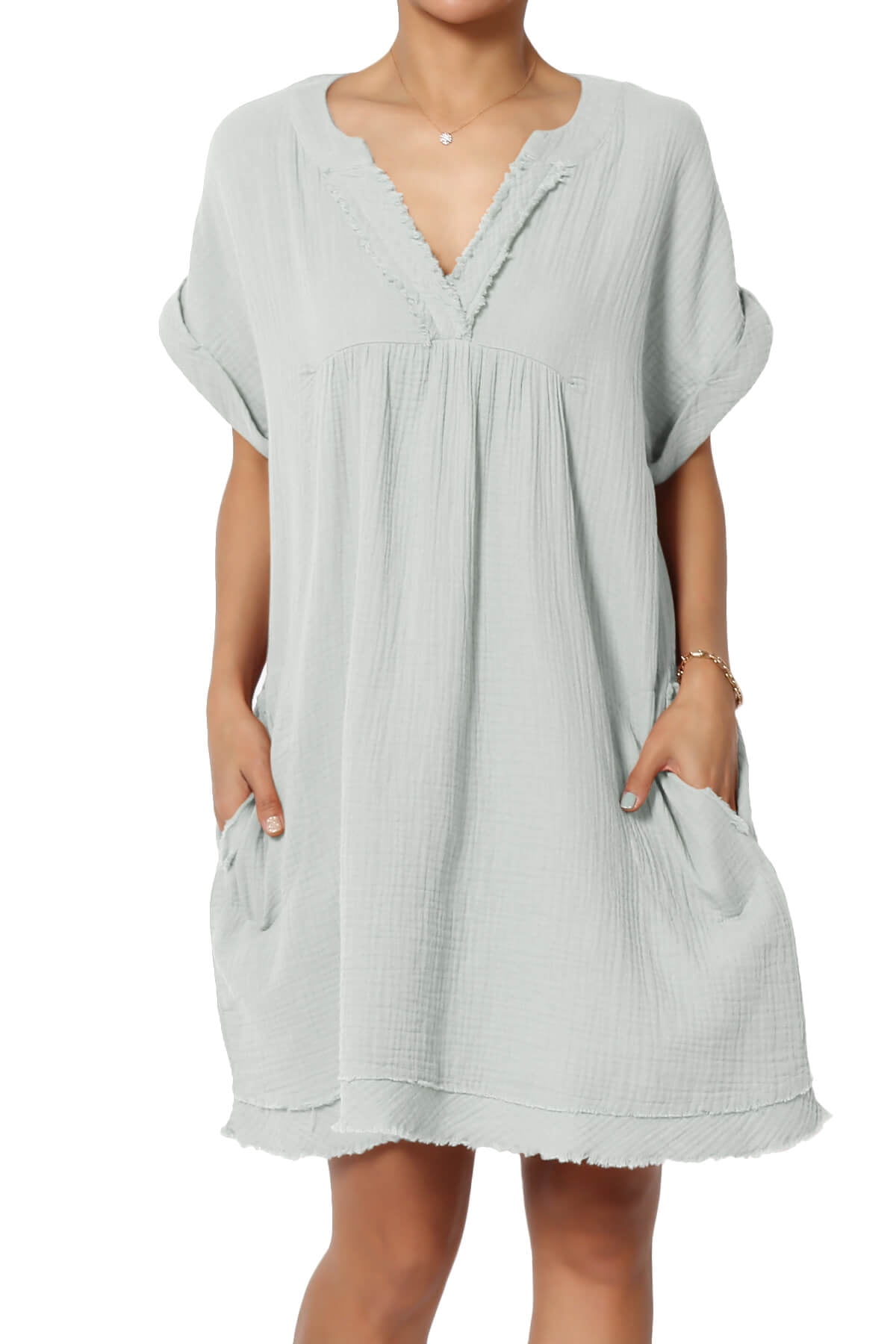 Milly Washed Gauze Babydoll Shift Mini Dress