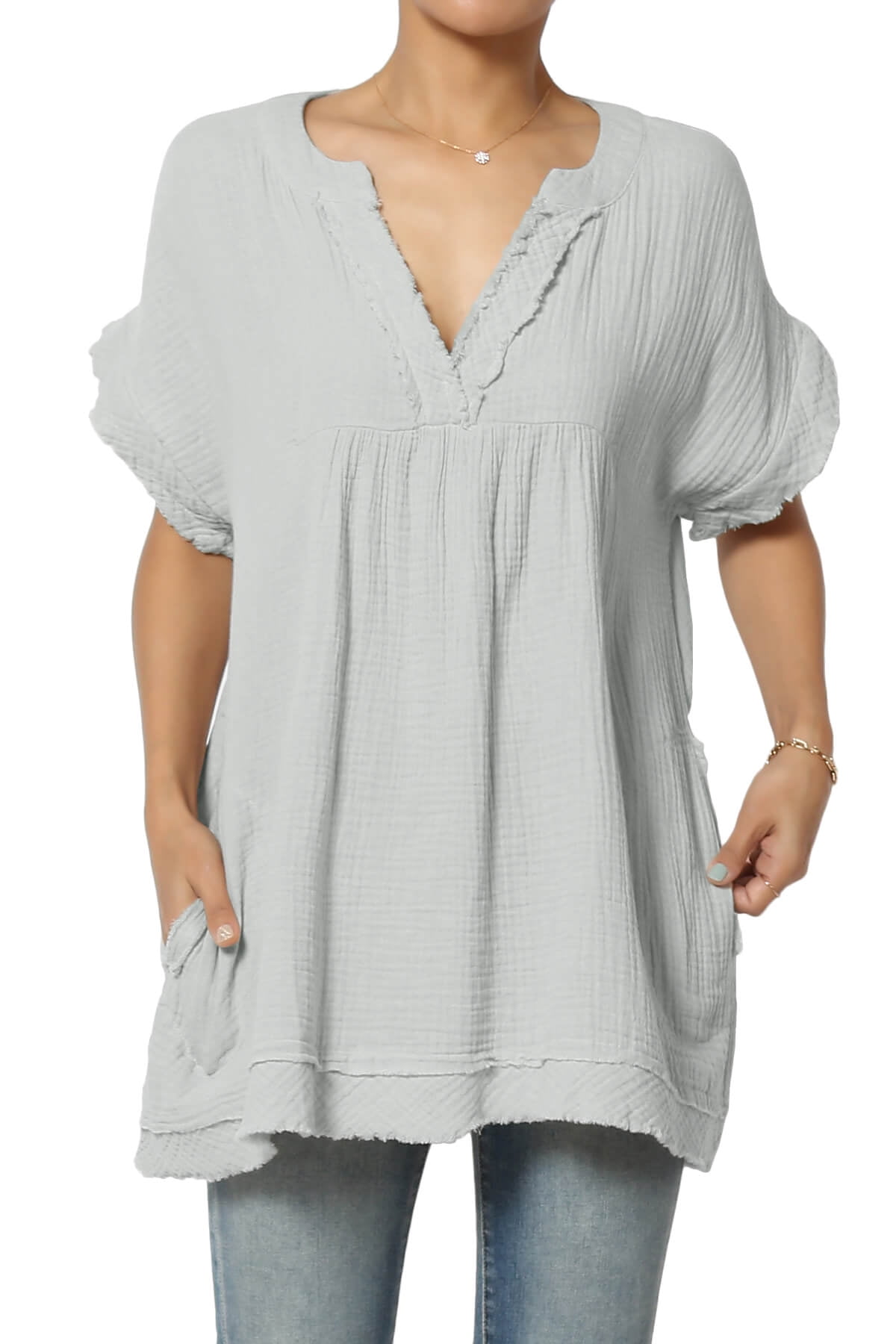Milly Washed Gauze Babydoll Shift Mini Dress