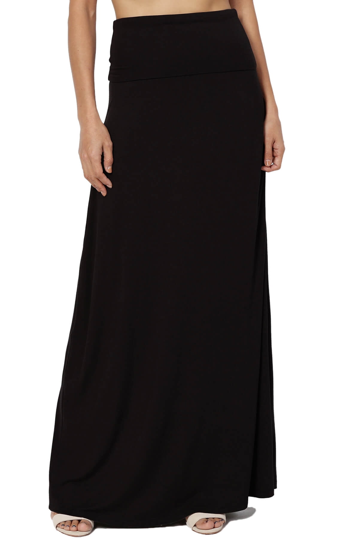 Objalda Long Maxi Skirt Black